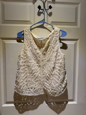 a new day Crochet Tank Top in Cream